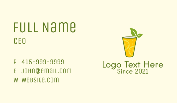 Lemonade Juice Drink  Business Card Design Image Preview