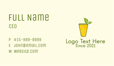 Lemonade Juice Drink  Business Card Image Preview