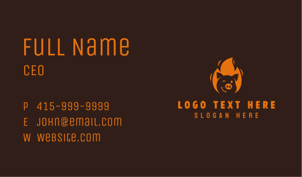 Roast Flaming Pork Barbecue Business Card Design Image Preview