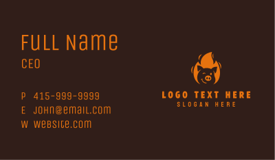 Roast Flaming Pork Barbecue Business Card Image Preview