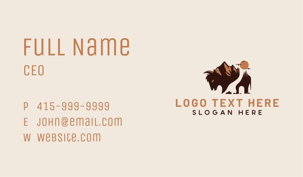 Mountain Buffalo Bison Business Card Design Image Preview