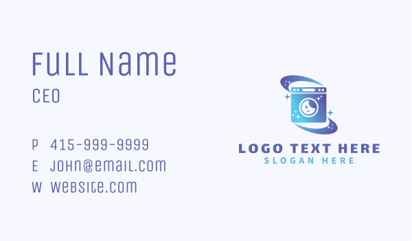 Gradient Washing Machine Business Card Design Image Preview