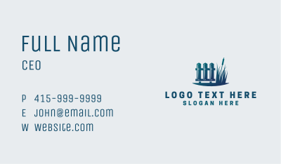 Grass Fence Lawn Care Business Card Image Preview