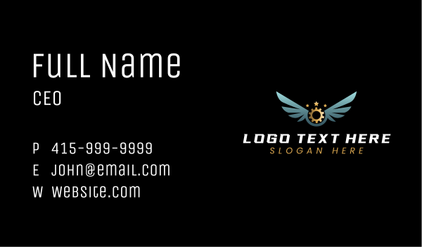 Wings Gear Maintenance Business Card Design Image Preview