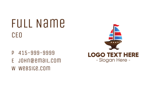 Iron Galleon Ship Business Card Design Image Preview