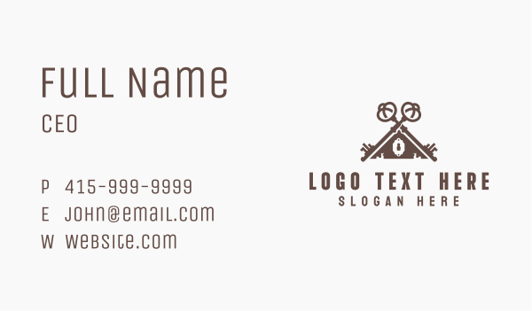 Keyhole Locksmith Property Business Card Design Image Preview
