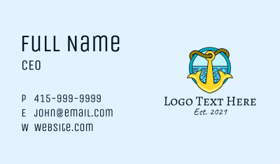 Ocean Anchor Sailing  Business Card Image Preview