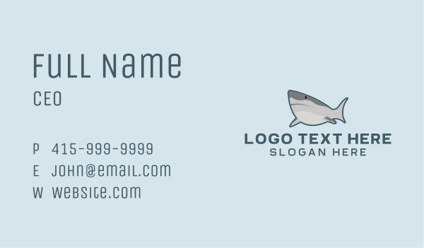 Great White Shark Business Card Design Image Preview