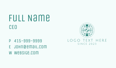 Green Floral Pattern  Business Card