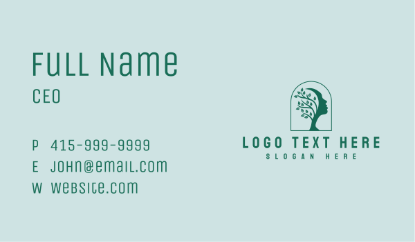 Tree Leaf Face Business Card Design Image Preview