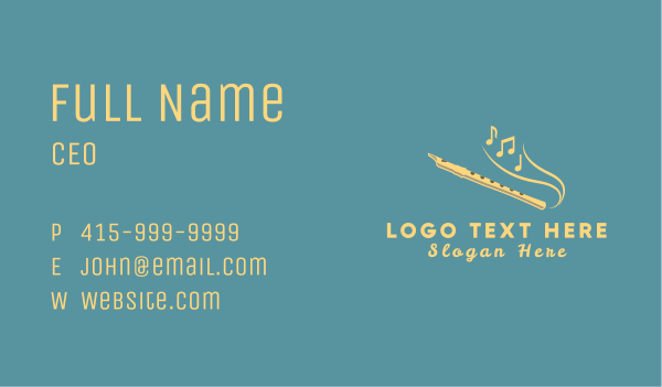Yellow Musical Flute  Business Card Design Image Preview