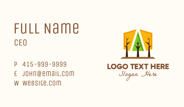 Geometrical Forest Park Business Card Design Image Preview