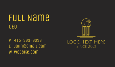 Golden Building Outline  Business Card Image Preview