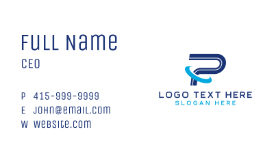 Blue Generic Letter P Business Card Image Preview