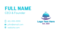 Gradient UFO Spaceship Business Card Design