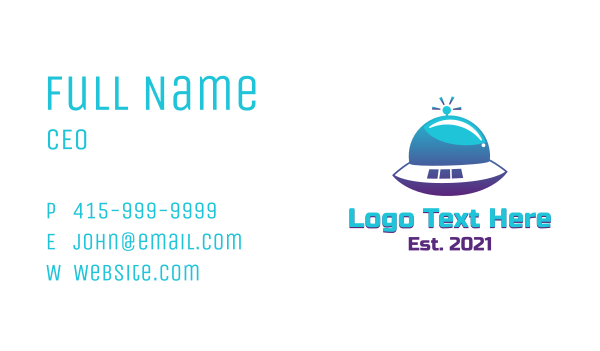 Gradient UFO Spaceship Business Card Design Image Preview