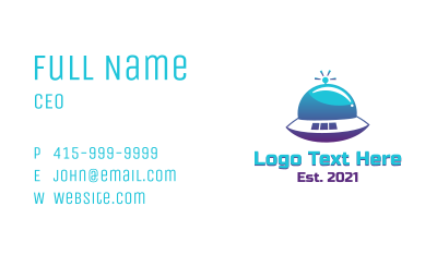 Gradient UFO Spaceship Business Card Image Preview