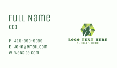 Eco Leaf Farming Business Card Image Preview