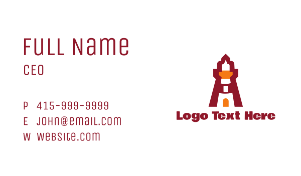 Red Lighthouse Business Card Design Image Preview