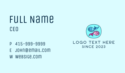 Abstract Swimming Fish Business Card Image Preview