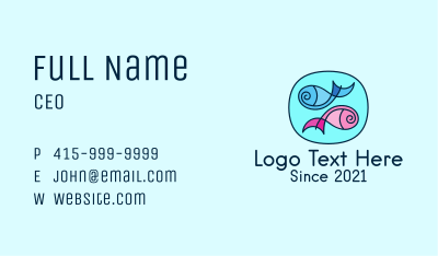 Abstract Swimming Fish Business Card