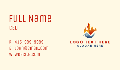 House Cooling Fire Element Business Card Image Preview
