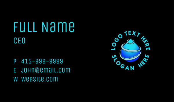 Blue Water Droplet Business Card Design Image Preview