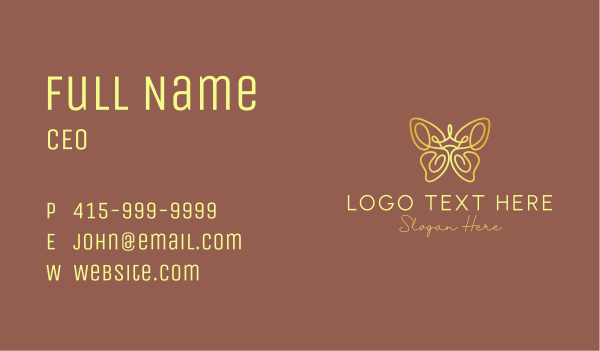 Golden Butterfly Crown Business Card Design Image Preview