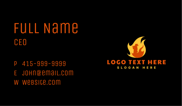 Spicy Chicken Fire Business Card Design Image Preview