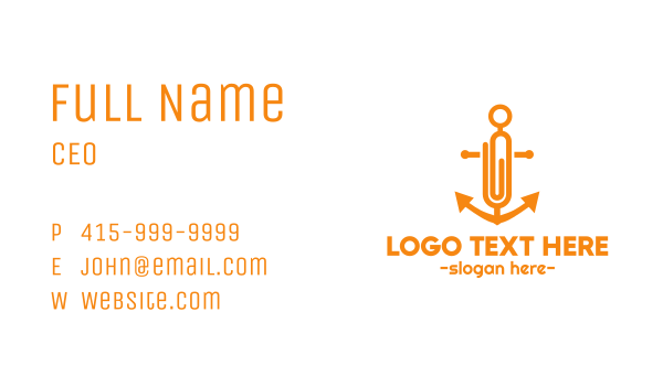 Anchor Clip  Business Card Design Image Preview