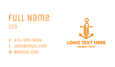 Anchor Clip  Business Card Image Preview