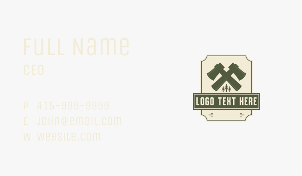 Axe Lumberjack Carpentry Workshop Business Card Design Image Preview