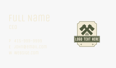 Axe Lumberjack Carpentry Workshop Business Card Image Preview