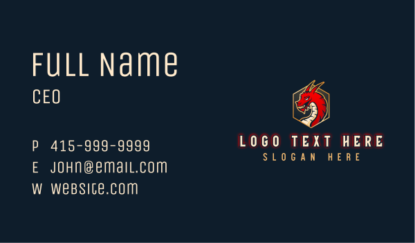 Gaming Dragon Beast Business Card Design Image Preview