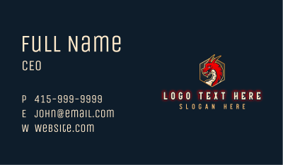 Gaming Dragon Beast Business Card Image Preview