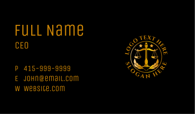 Justice Legal Firm Business Card Image Preview