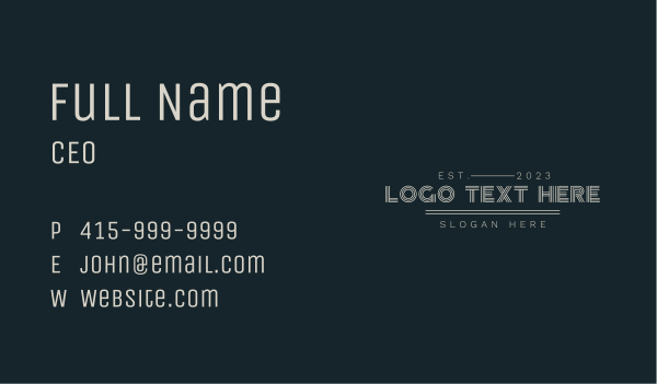 Classical Luxury Wordmark Business Card Design Image Preview