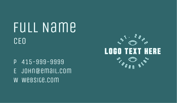 American Football Wordmark Business Card Design Image Preview