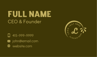 Round Leaf Frame Letter Business Card Image Preview