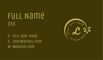 Round Leaf Frame Letter Business Card Image Preview