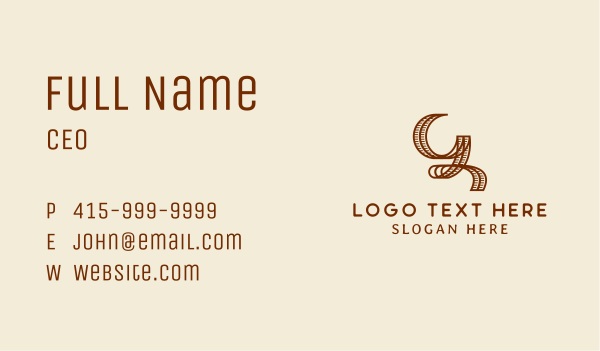 Ornate Fashion Letter G Business Card Design Image Preview