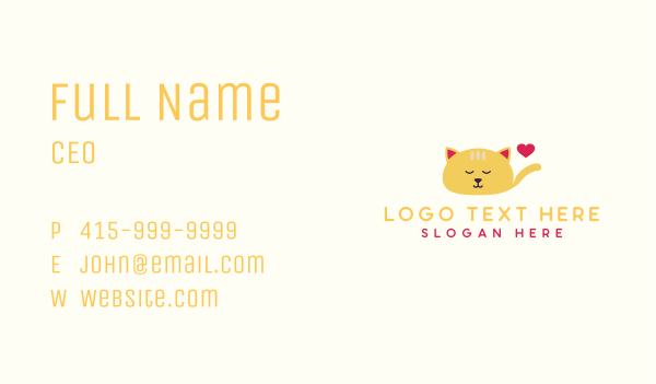 Sleeping Cat Veterinary  Clinic Business Card Design Image Preview