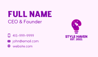 Purple Rocket Light Bulb  Business Card Design