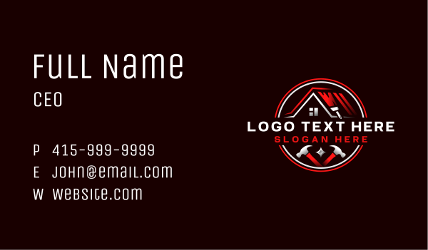 Roof Paint Hammer Business Card Design Image Preview