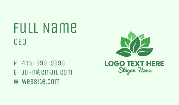 Bouquet Green Leaves Business Card Design Image Preview