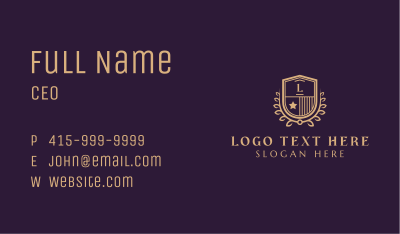 Wreath Shield College Business Card Image Preview