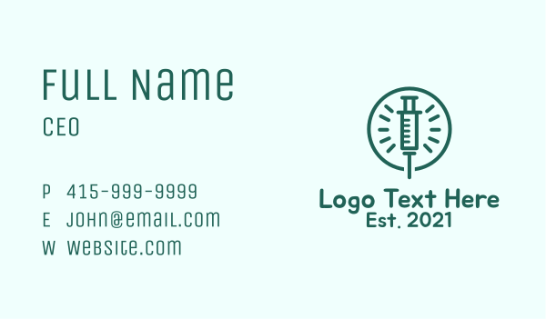 Green Injection Outline  Business Card Design Image Preview