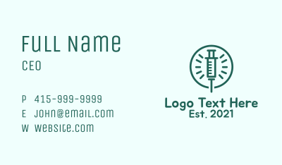 Green Injection Outline  Business Card Image Preview