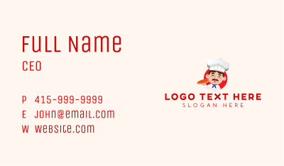 Pizza Chef Restaurant Business Card Image Preview
