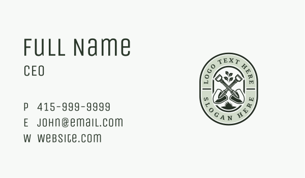 Gardening Shovel Landscaping Business Card Design Image Preview